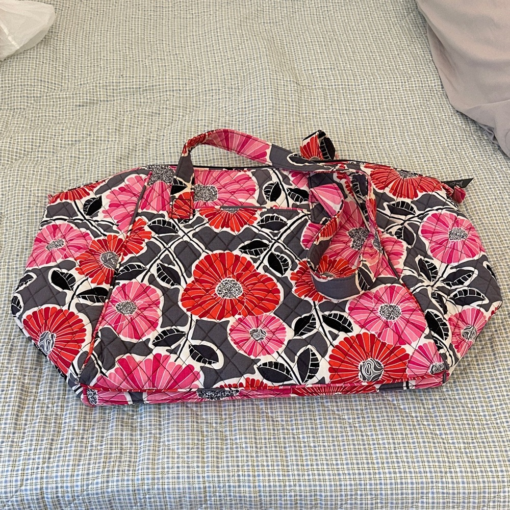 Vera Bradley Floral Tote Bag - Pink and Black